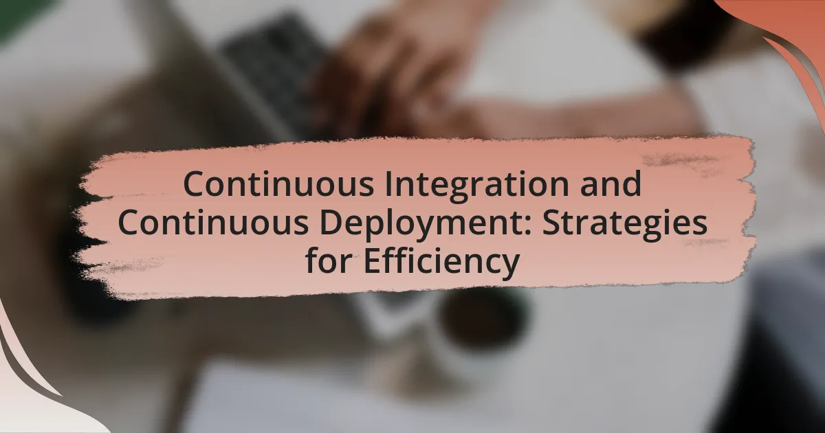 Continuous Integration and Continuous Deployment: Strategies for Efficiency