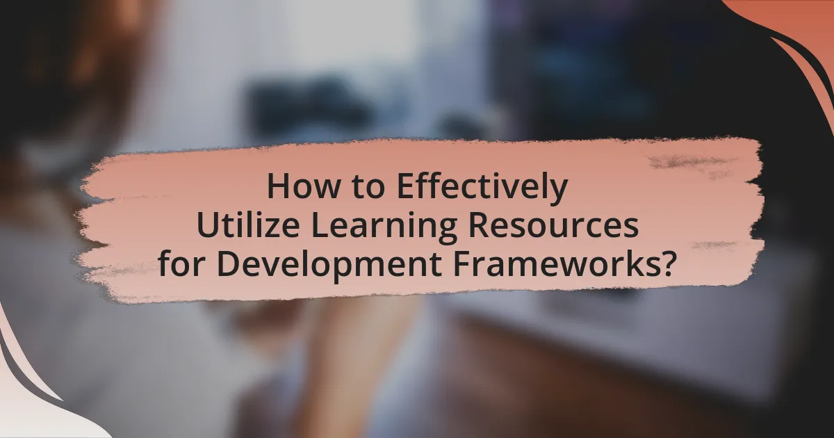 How to Effectively Utilize Learning Resources for Development Frameworks?