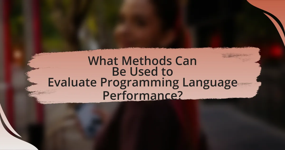 What Methods Can Be Used to Evaluate Programming Language Performance?