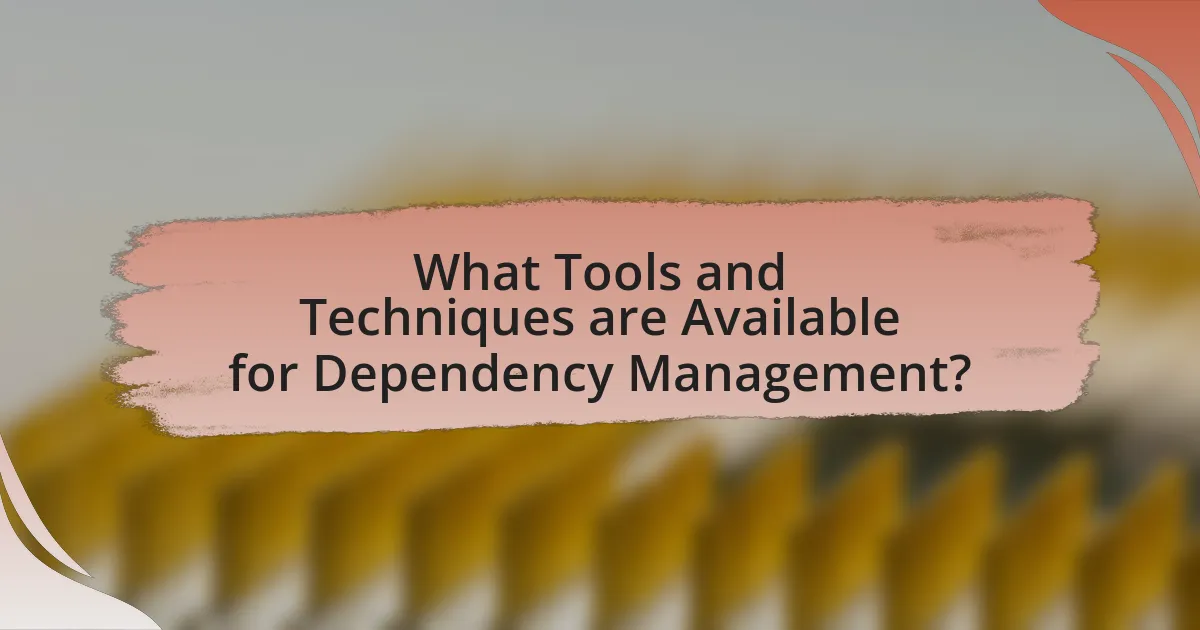 What Tools and Techniques are Available for Dependency Management?