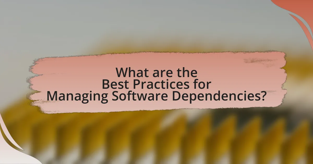 What are the Best Practices for Managing Software Dependencies?