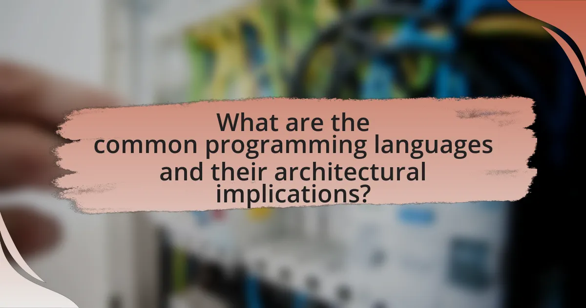 What are the common programming languages and their architectural implications?
