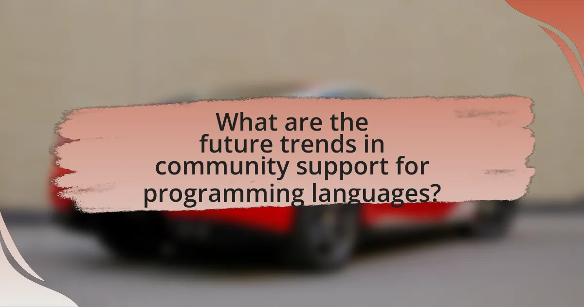 What are the future trends in community support for programming languages?