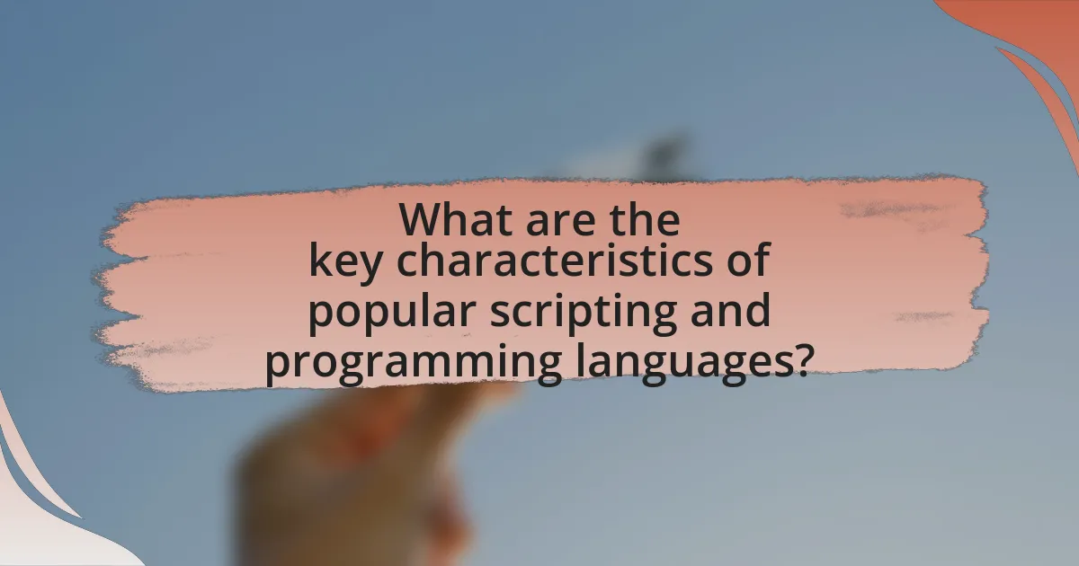 What are the key characteristics of popular scripting and programming languages?