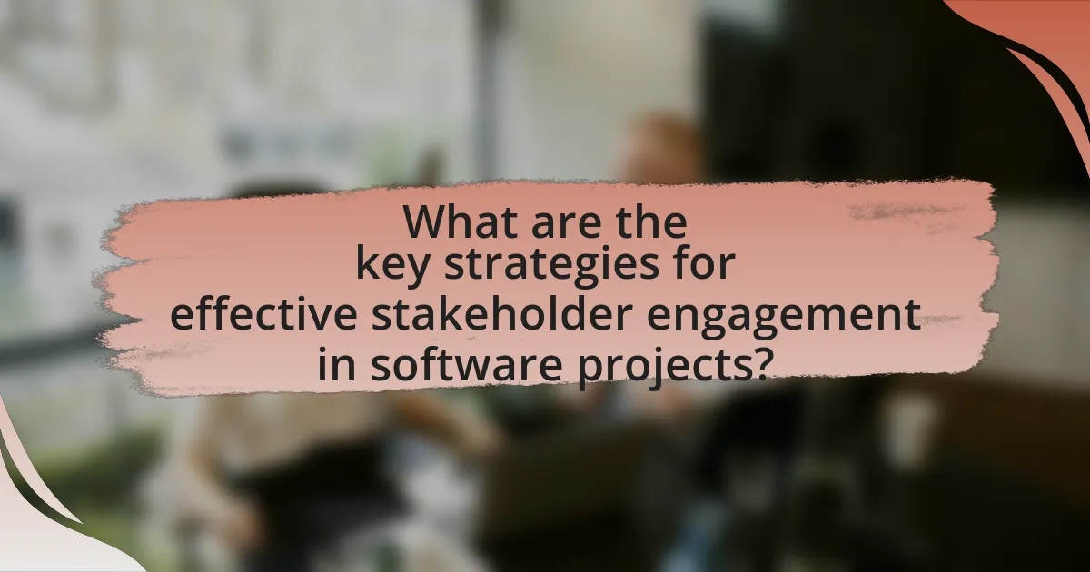 What are the key strategies for effective stakeholder engagement in software projects?